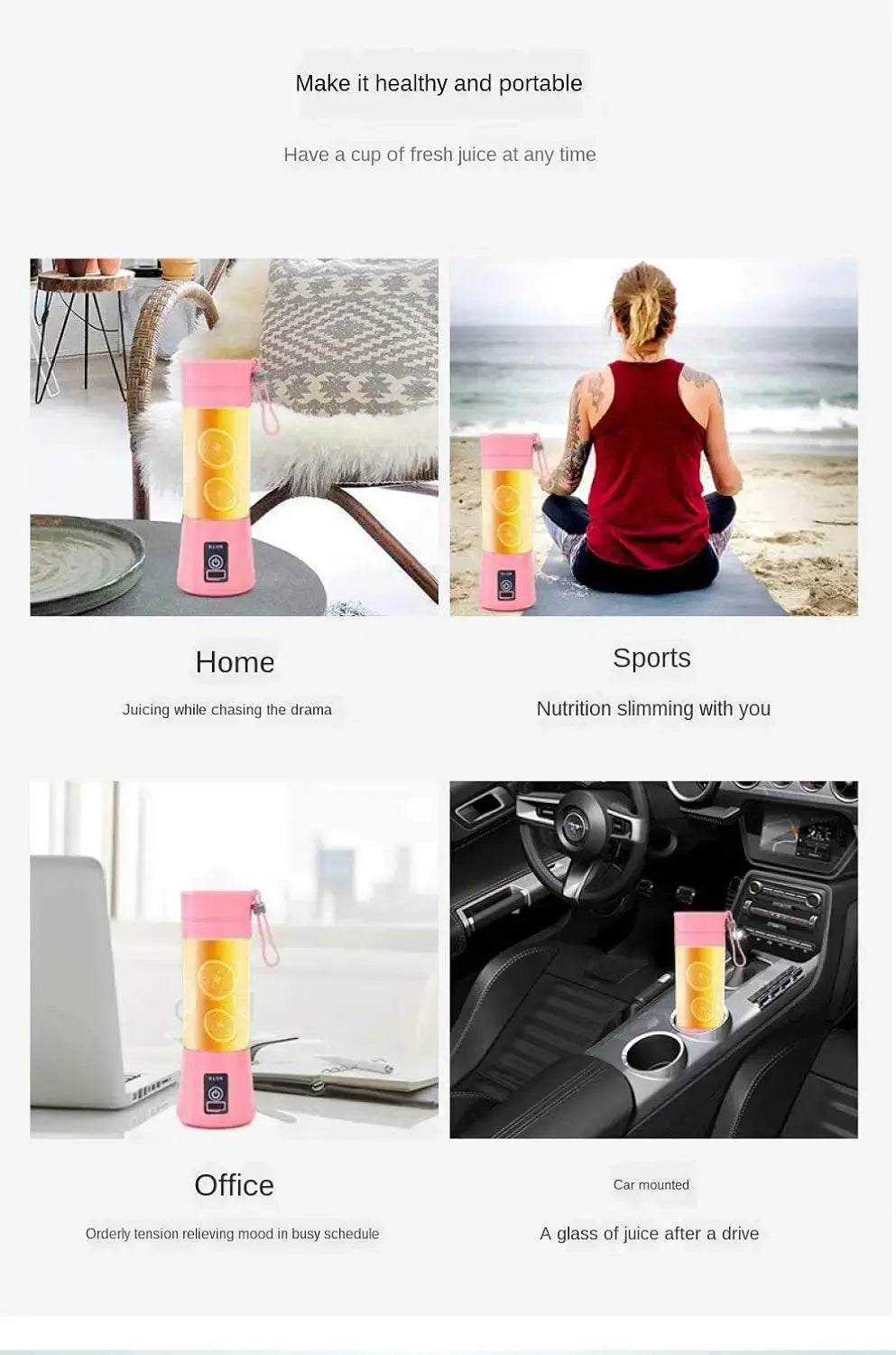 6-Blade Portable USB Rechargeable Blender