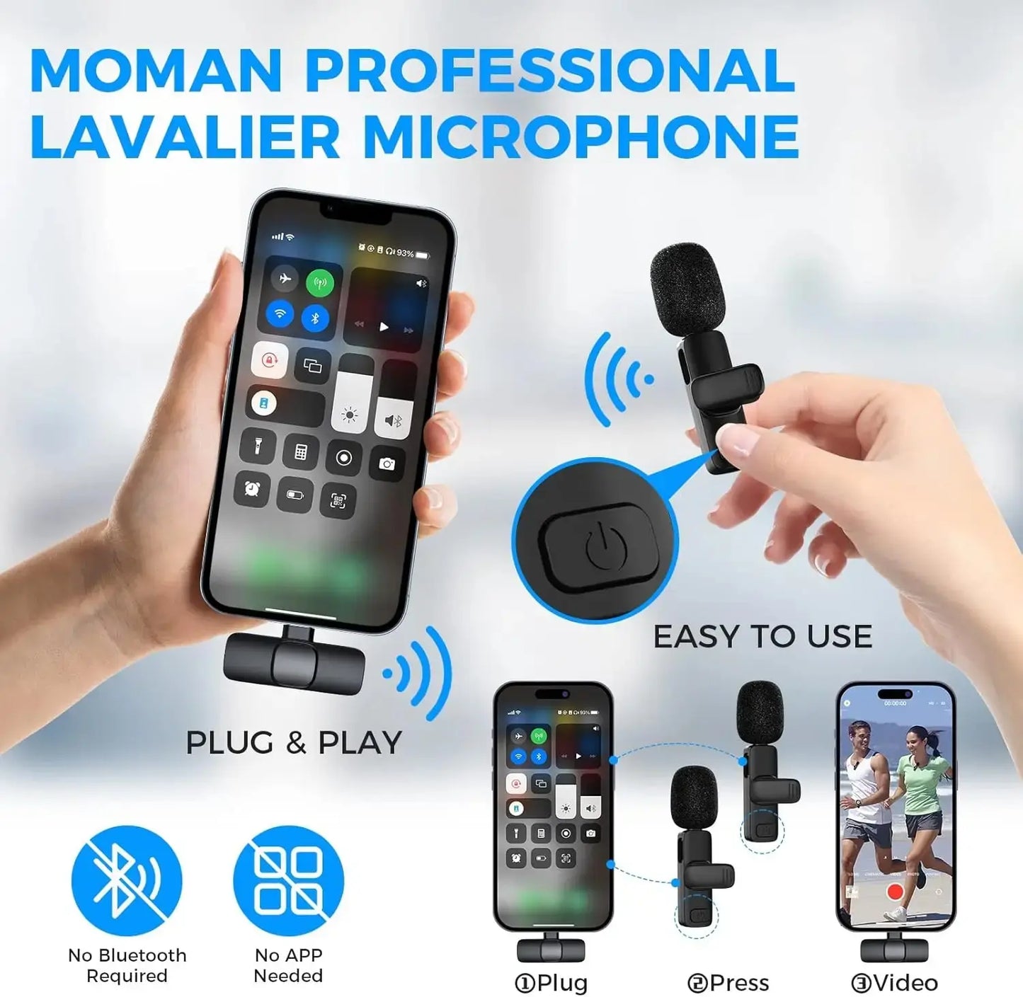 K8 Wireless Collar Mic – Noise Reduction (Type-C).