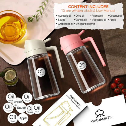Premium 2-in-1 Dual Function Oil Dispenser & Spray Bottle