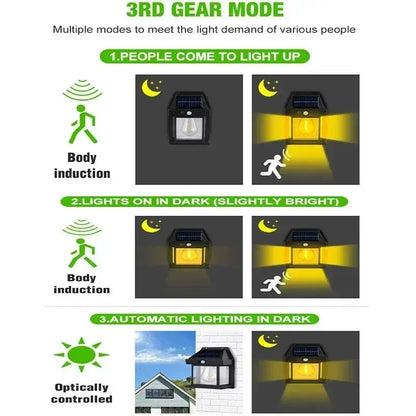 Solar Vintage Motion Sensor Wall Light