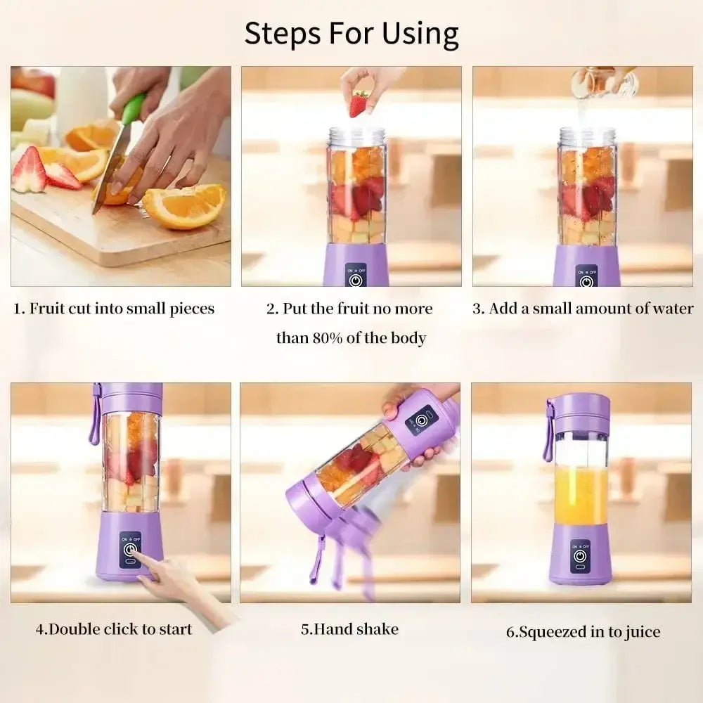6-Blade Portable USB Rechargeable Blender